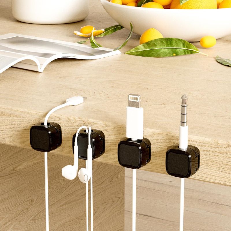 Magnetic Cable Clips - Under-Desk Cord Organizer