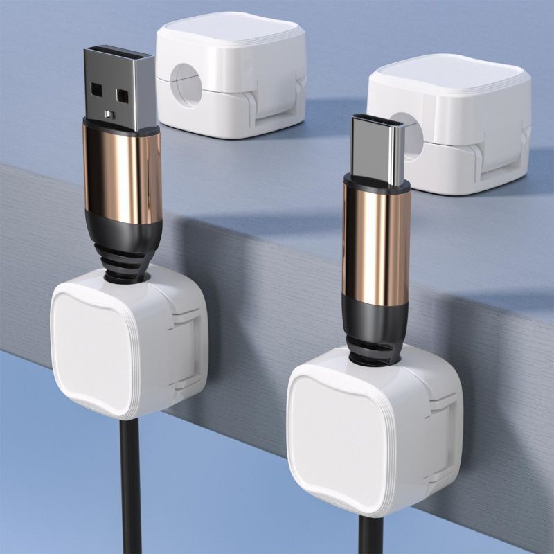 Magnetic Cable Clips - Under-Desk Cord Organizer