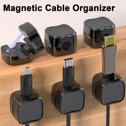 Magnetic Cable Clips - Under-Desk Cord Organizer