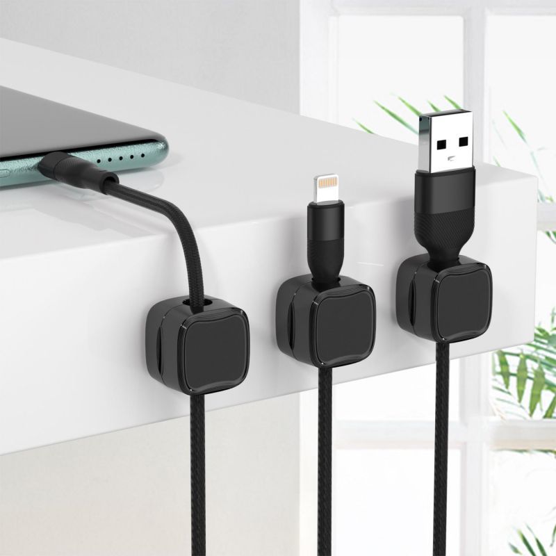 Magnetic Cable Clips - Under-Desk Cord Organizer