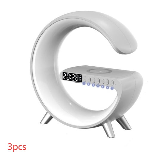 G-Shaped LED Lamp with Bluetooth Speaker & Wireless Charger