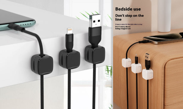 Magnetic Cable Clips - Under-Desk Cord Organizer