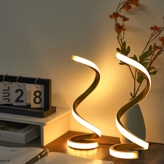 Spiral LED Desk Lamp - 2-pack, Three-Color Adjustable