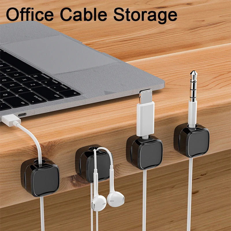 Magnetic Cable Clips - Under-Desk Cord Organizer
